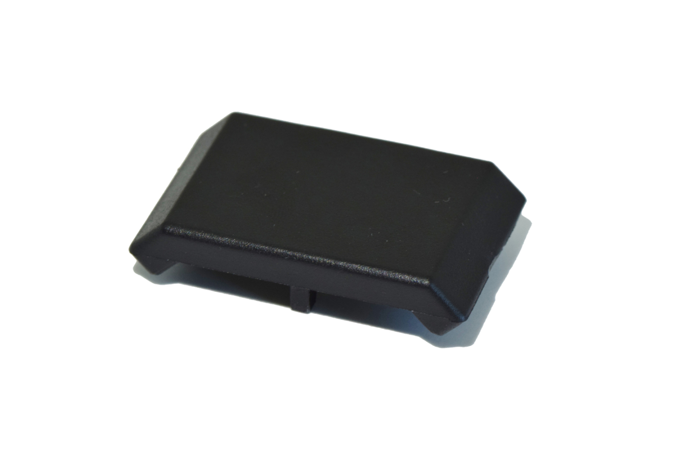 Nylon-Abdeckkappe für leichte Winkel, bietet eine saubere und schützende Abdeckung für Aluminiumprofile (Item- und Bosch-kompatibel)	 Schwarze Nylon-Abdeckkappe für leichte Winkel, Draufsicht