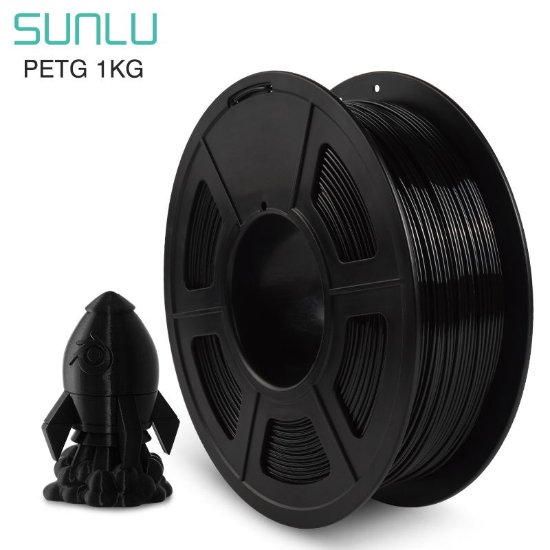 Sunlu PETG 1kg black 1.75mm diameter, high-quality filament for 3D printing and additive manufacturing, a premium material for rapid prototyping Sunlu PETG 1kg black Premium 3D printing filament high quality