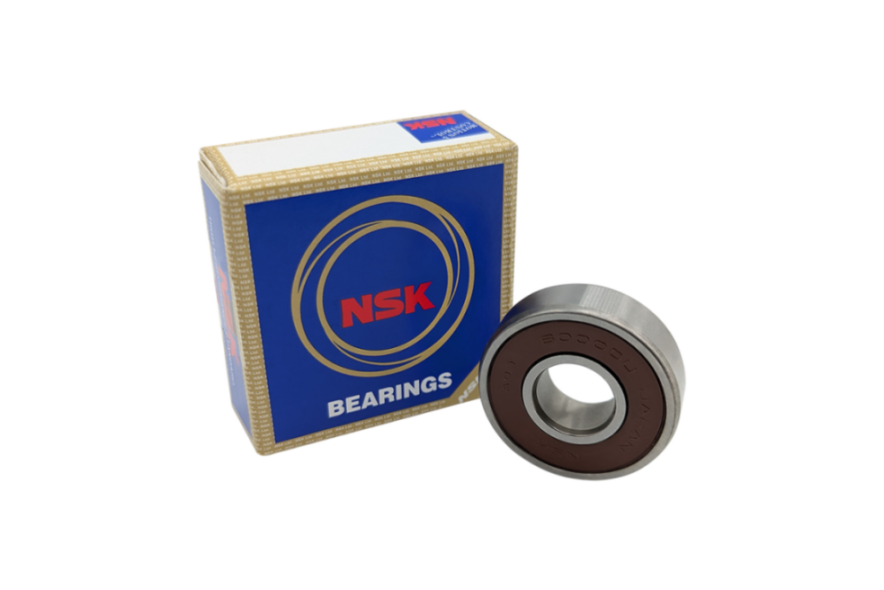 NSK deep groove ball bearings are used in mechanical engineering, the automotive industry, electric motors, machine tools and pumps. They mainly support radial loads, but have a low coefficient of friction. NSK deep groove ball bearing mechanical engineering automotive industry electric motors machine tools pump radial loads low friction
