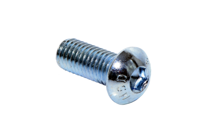 Linsenkopfschraube aus verzinktem Stahl (ISO 7380-1) mit Innensechskant, wird häufig in vielfältigen Anwendungen verwendet	 Verzinkte Linsenkopfschraube (ISO 7380-1) mit Innensechskant