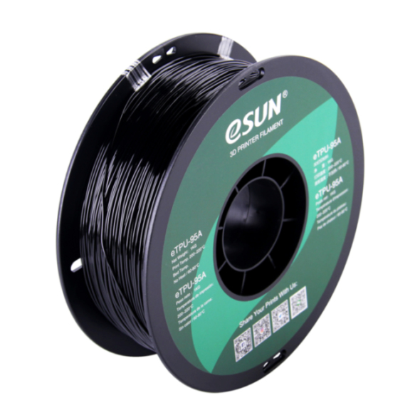 ESUN eTPU-95A 1kg black 1.75mm diameter, high-quality filament for 3D printing and additive manufacturing, a premium material for rapid prototyping Esun eTPU-95A 1kg black Premium 3D printing filament high quality