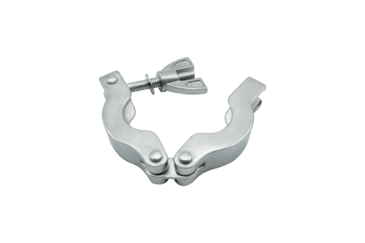 Seitenansicht des Edelstahl-Vakuum-Spannrings für KF-Flansche