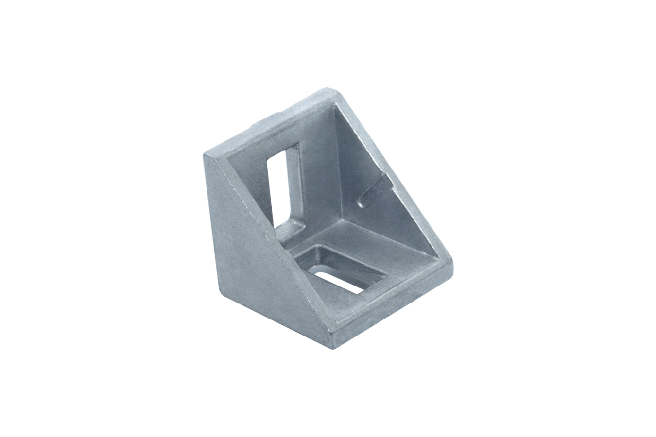 The lightweight external bracket, made of die-cast aluminum, is used as a profile connector for aluminum profiles, such as Item and Bosch, and fits slot sizes 5, 6, 8, 10. Lightweight external bracket die-cast aluminum profile connector Item Bosch slot sizes 5 6 8 10