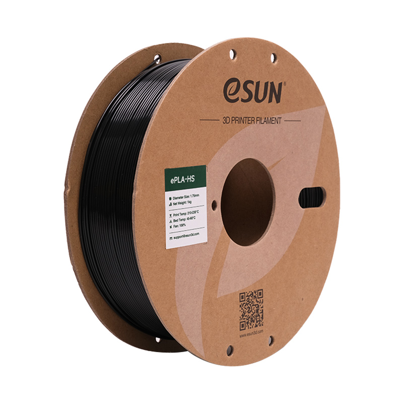 ESUN ePLA-HS 1kg black 1.75mm diameter, high-quality filament for 3D printing and additive manufacturing, a premium material for rapid prototyping Esun ePLA-HS 1kg black Premium 3D printing filament high quality