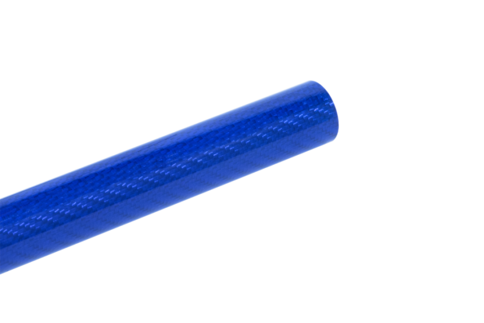 The blue CFK tube, made of 3K bidirectional carbon fiber is used for high-strength applications in model making, engineering, and mechanical engineering. blue CFK tube 3K Carbon bidirectional high strength Model making Engineering Mechanical engineering