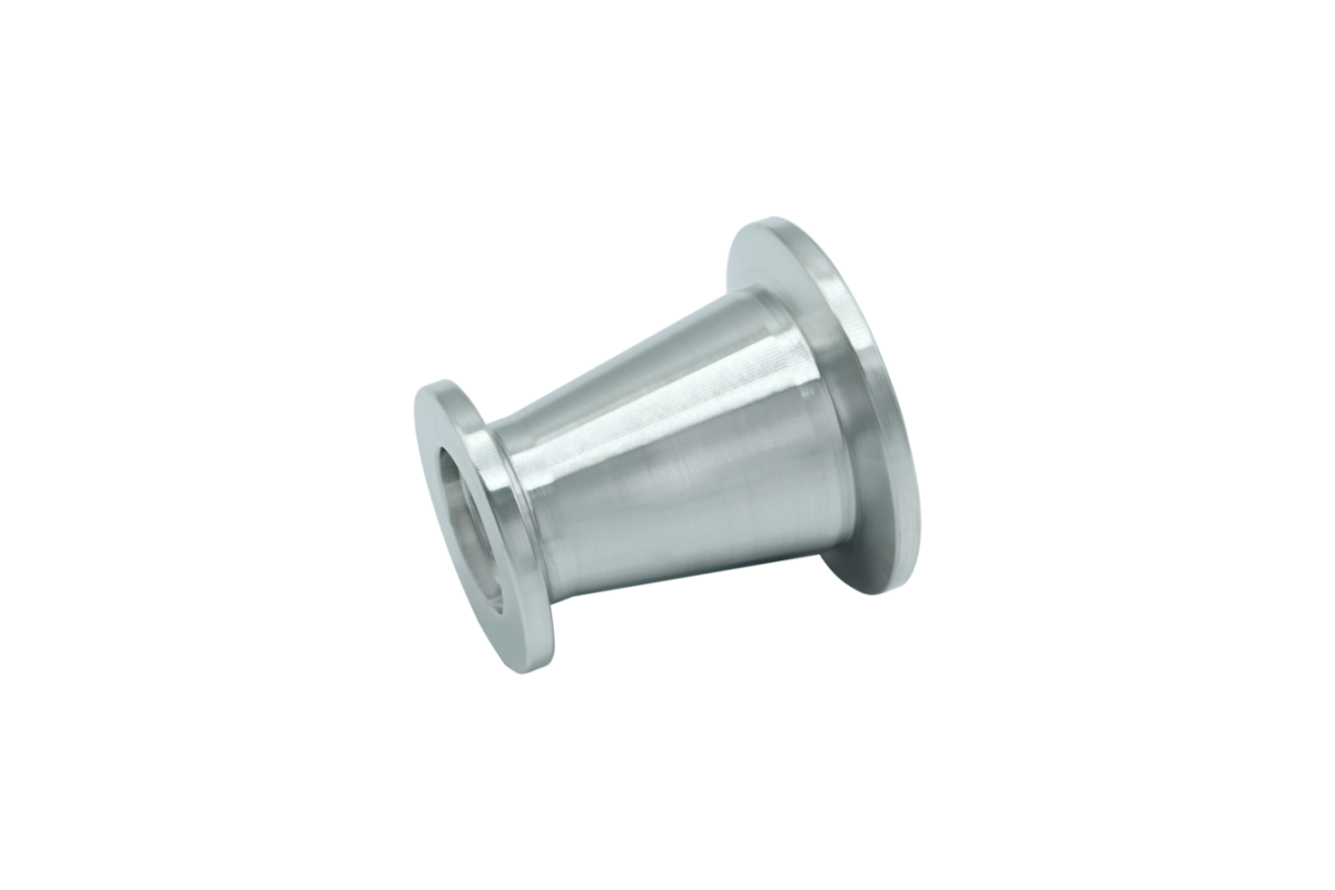 The stainless steel vacuum reducer from KF25 to KF16 is used to connect components with different flange sizes in vacuum systems. Its precise manufacturing and high-quality stainless steel ensure a durable, leak-tight, and corrosion-resistant connection. Vacuum reducer KF25 KF16 stainless steel Durable Leak-tight Corrosion-resistant High-quality Precision Connection