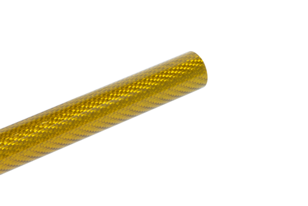 The yellow CFK tube, made of 3K bidirectional carbon fiber is used for high-strength applications in model making, engineering, and mechanical engineering. yellow CFK tube 3K Carbon bidirectional high strength Model making Engineering Mechanical engineering