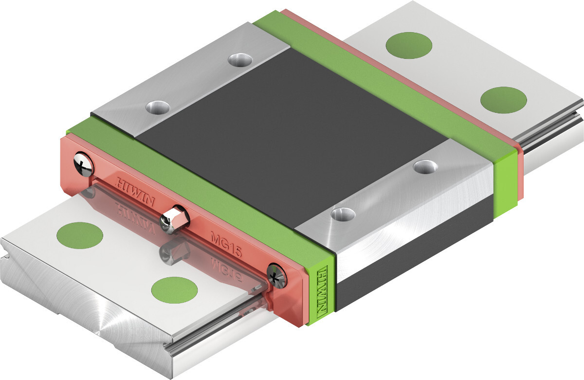 The Hiwin MGW carriage and profile rail are components of profile rail guides, which are linear motion systems commonly used in CNC machines. Hiwin MGW carriage profile rail linear motion system CNC machine