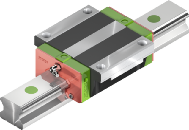 Hiwin Profilschienenführung der HGW-Serie mit breitem Flansch-Laufwagen, eine Komponente für lineare Bewegungssysteme in CNC-Maschinen	 Hiwin Profilschienenführung der HGW-Serie mit breitem Flansch-Laufwagen
