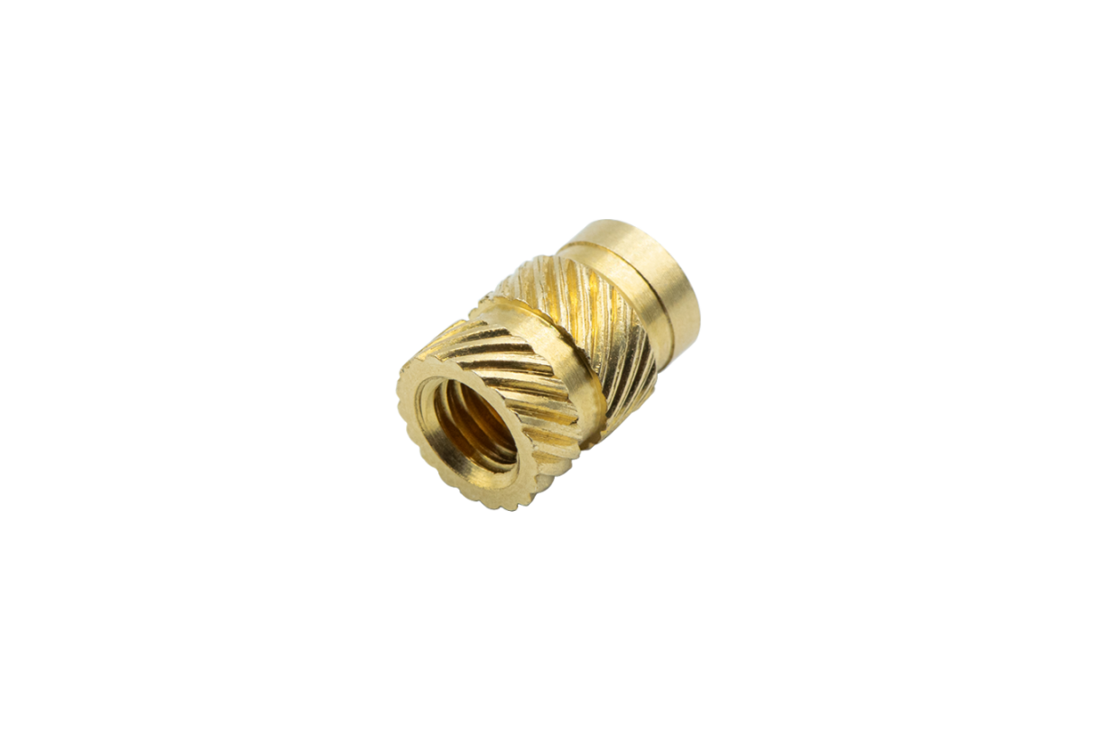 The brass threaded insert is designed for melting into 3D-printed parts using a soldering iron, providing durable and reliable threads. brass threaded insert melting into 3D-printed parts threads