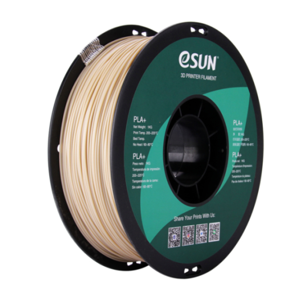 eSUN PLA+ Filament in Knochenweiß, 1kg, 1,75mm - Premium-Material für den detailgetreuen 3D-Druck und Rapid Prototyping	 Eine knochenweiße (elfenbein) 1kg Rolle eSUN PLA+ Filament